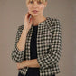 Kaira Cropped Dogtooth Stretch Jacket