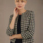 Kaira Cropped Dogtooth Stretch Jacket