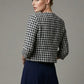Kaira Cropped Dogtooth Stretch Jacket
