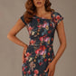Nora Asymmetric Floral Jacquard Dress 