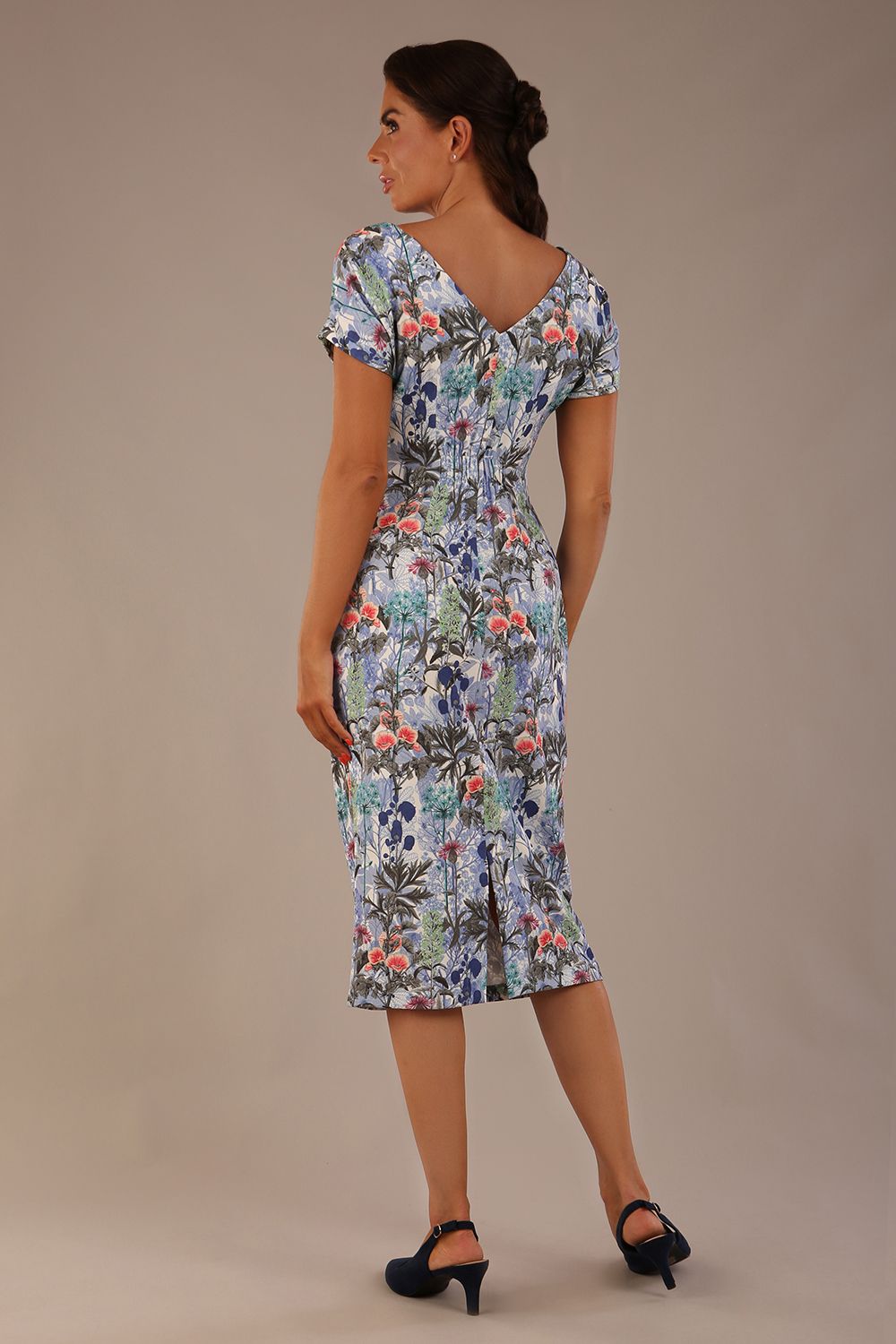 (PRE-ORDER) Carlisle Boat Neck Short Sleeve Midi Pencil Dress