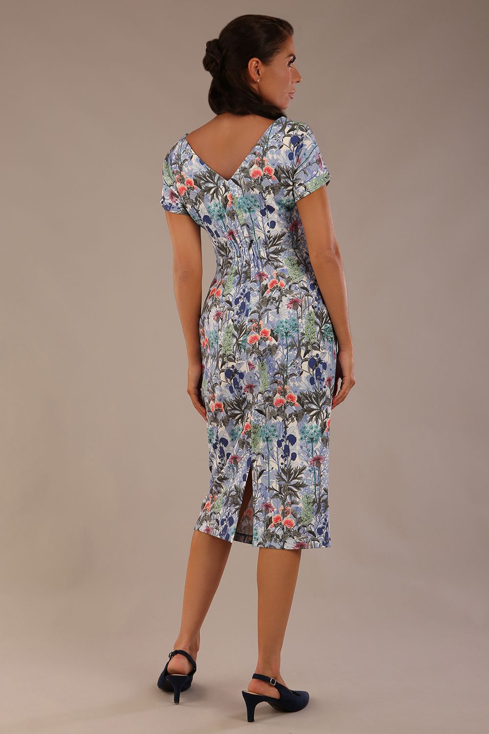 (PRE-ORDER) Carlisle Boat Neck Short Sleeve Midi Pencil Dress