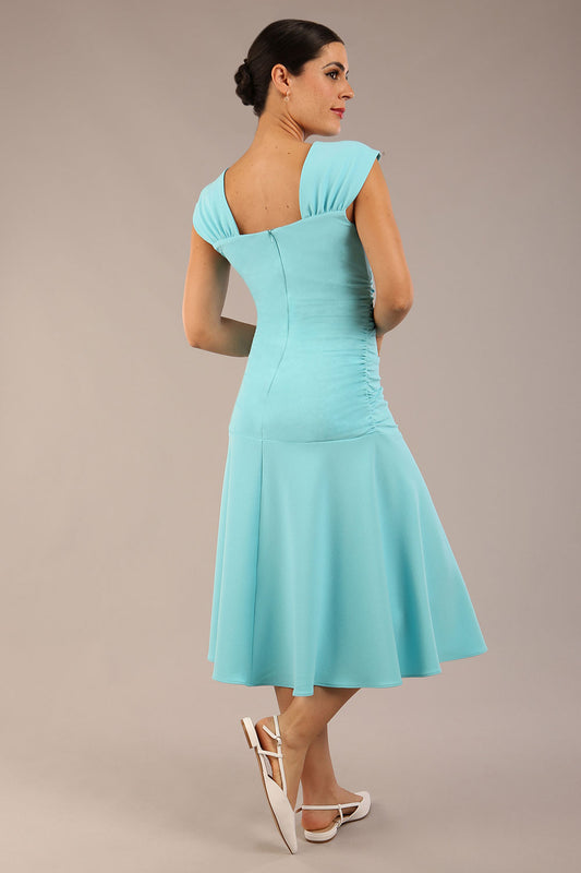 (PRE-ORDER) Sonning Cap Sleeve Square Neckline A-Line Dress