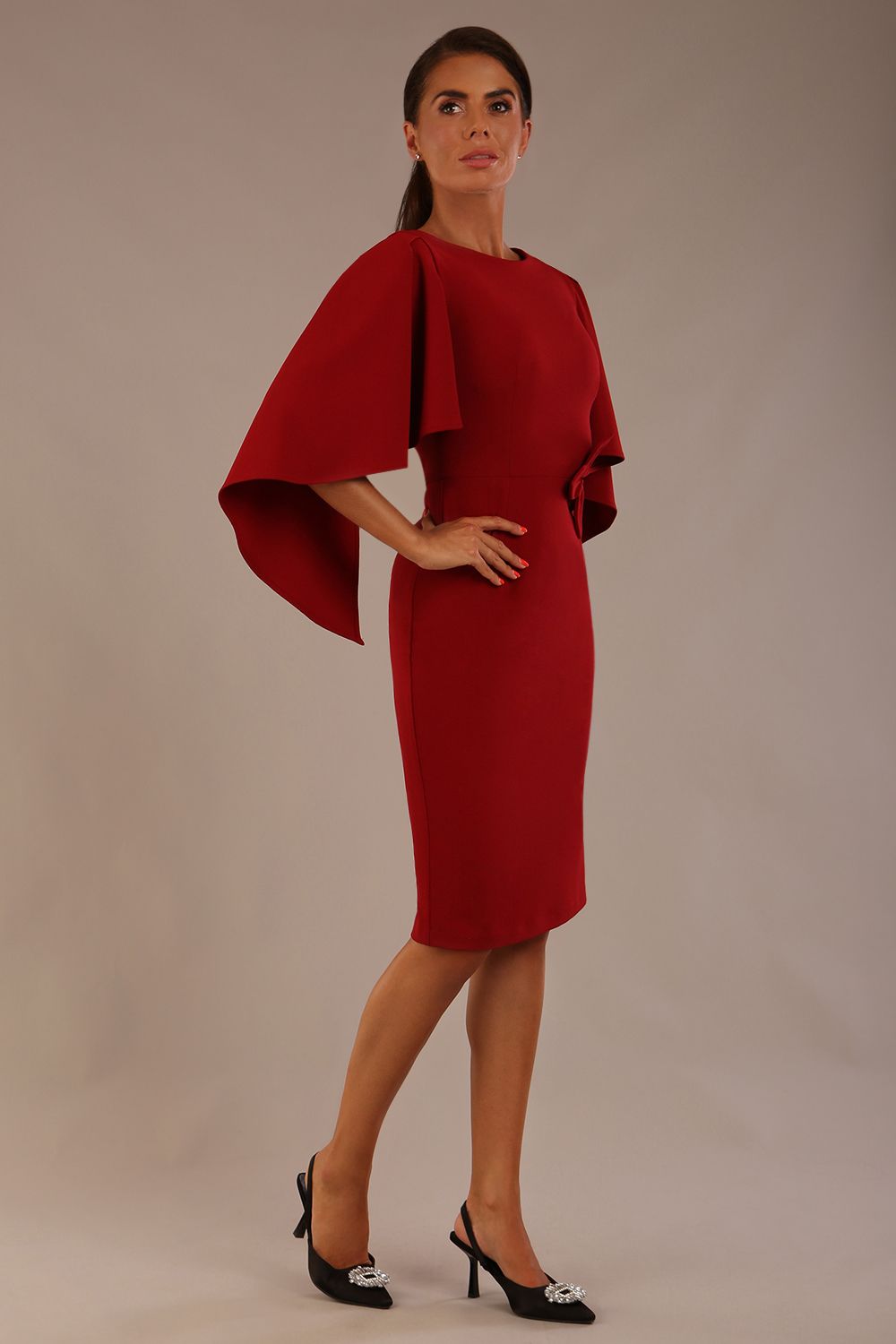 (PRE-ORDER) Luella Dolman Sleeve Knee-Length Pencil Dress