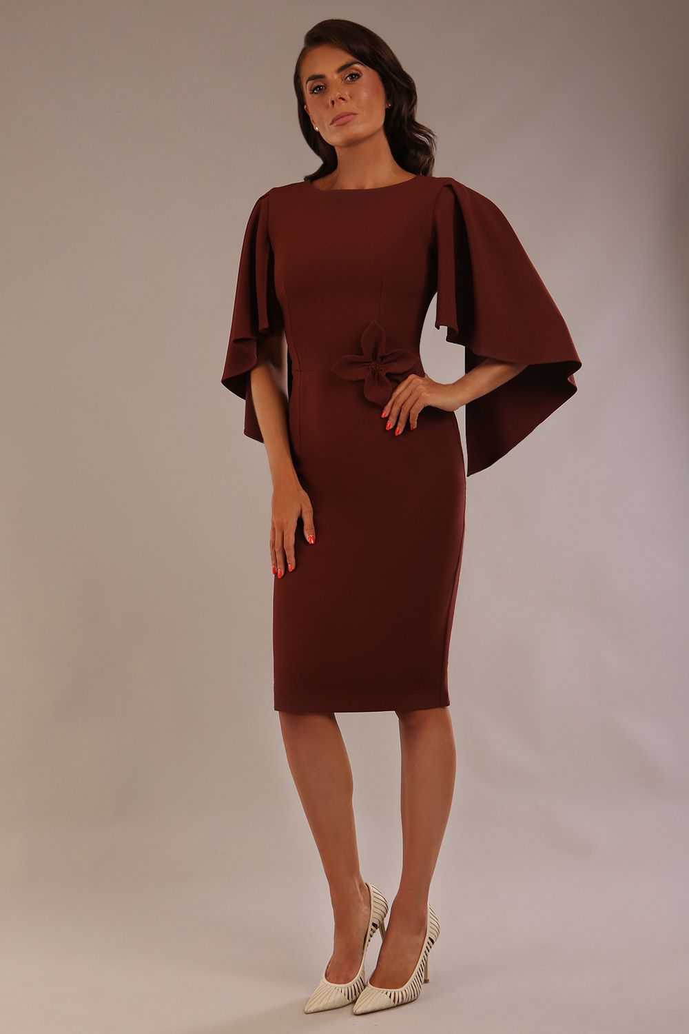(PRE-ORDER) Luella Dolman Sleeve Knee-Length Pencil Dress