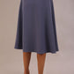 Back view of the Harlow A-line midi skirt in blue mineral, showing its fluid drape and clean silhouette
