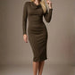 Cassidy Cowl Neck Pencil Dress 