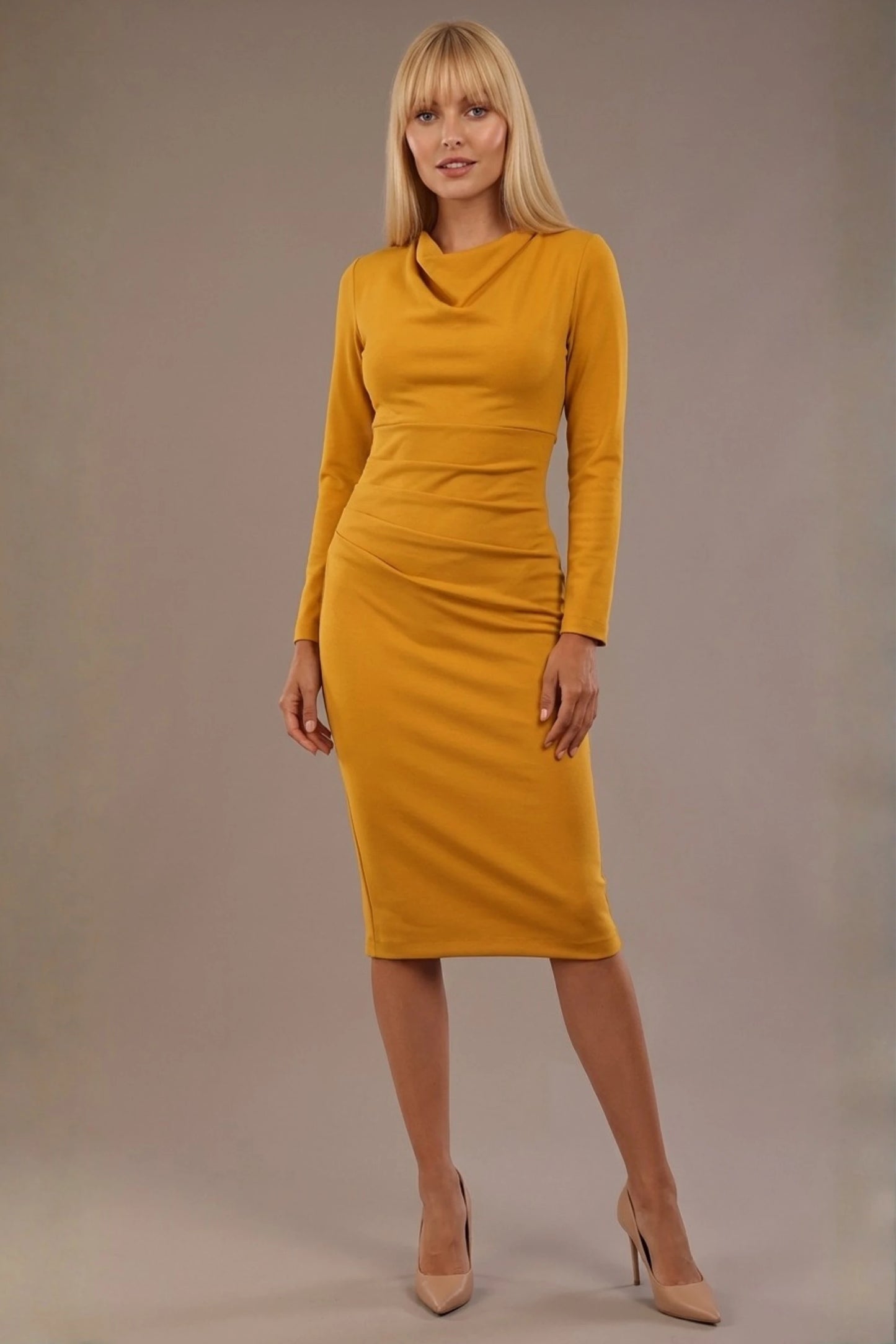 Cassidy Cowl Neck Pencil Dress 