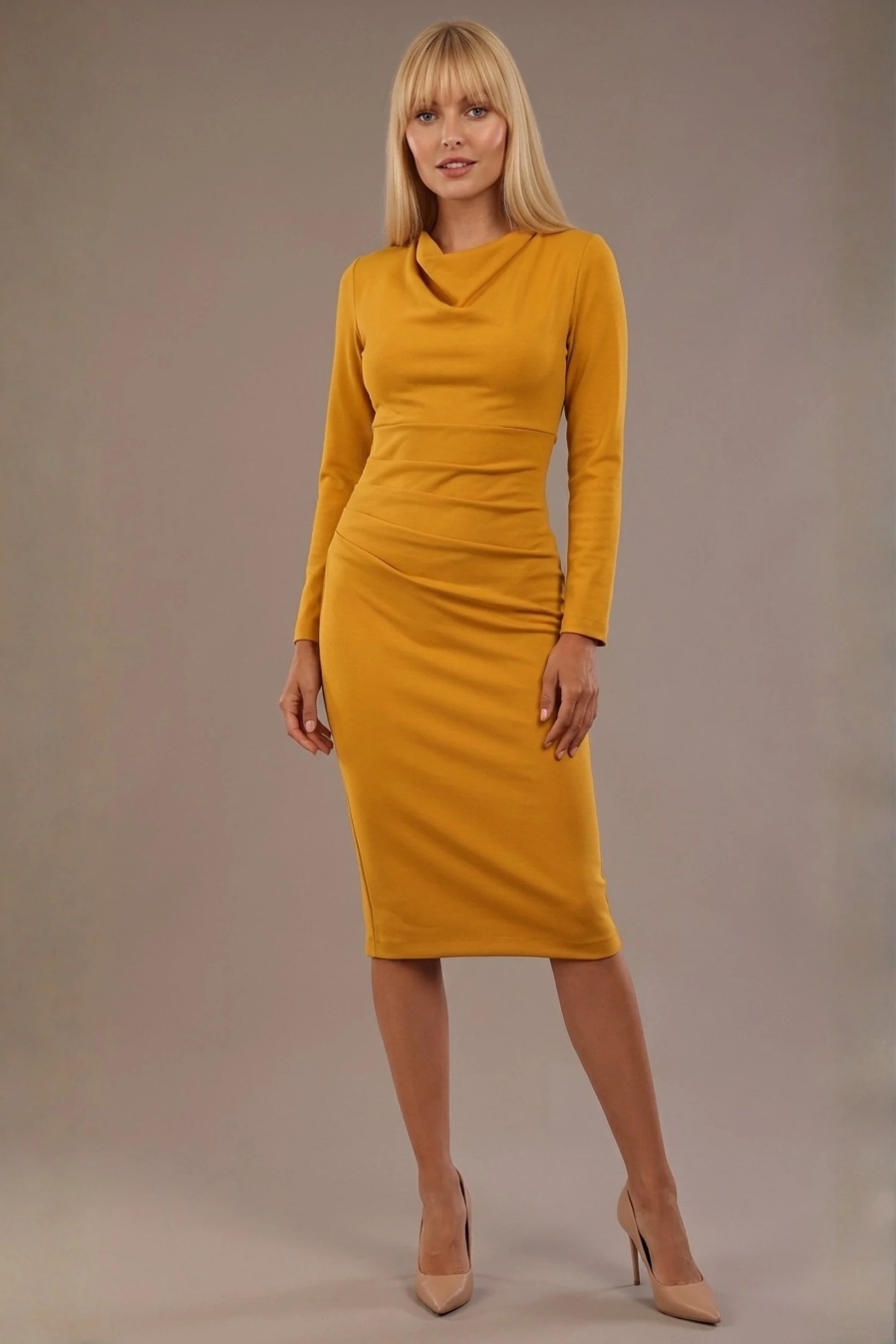Cassidy Cowl Neck Pencil Dress 