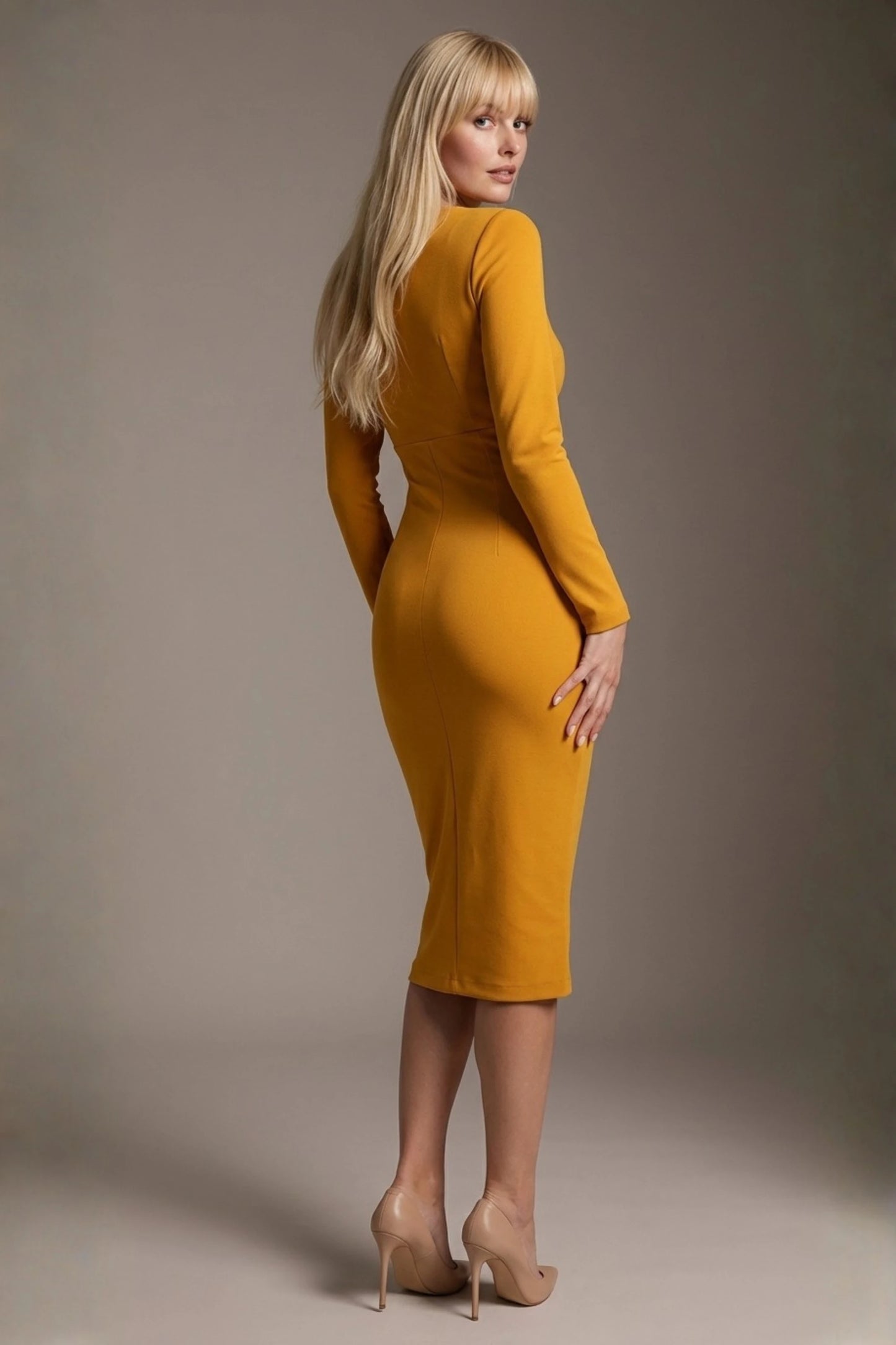Cassidy Cowl Neck Pencil Dress 