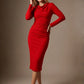 Cassidy Cowl Neck Pencil Dress 