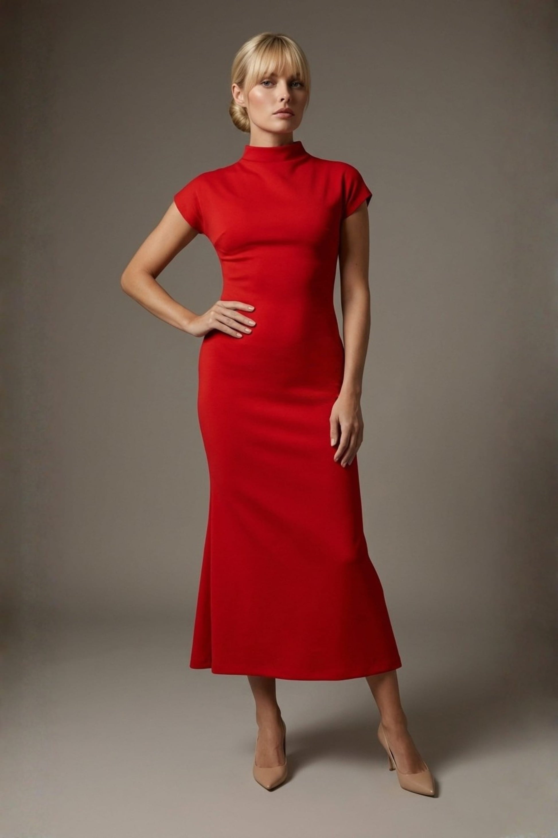 Kaden High Neck Midaxi Dress 