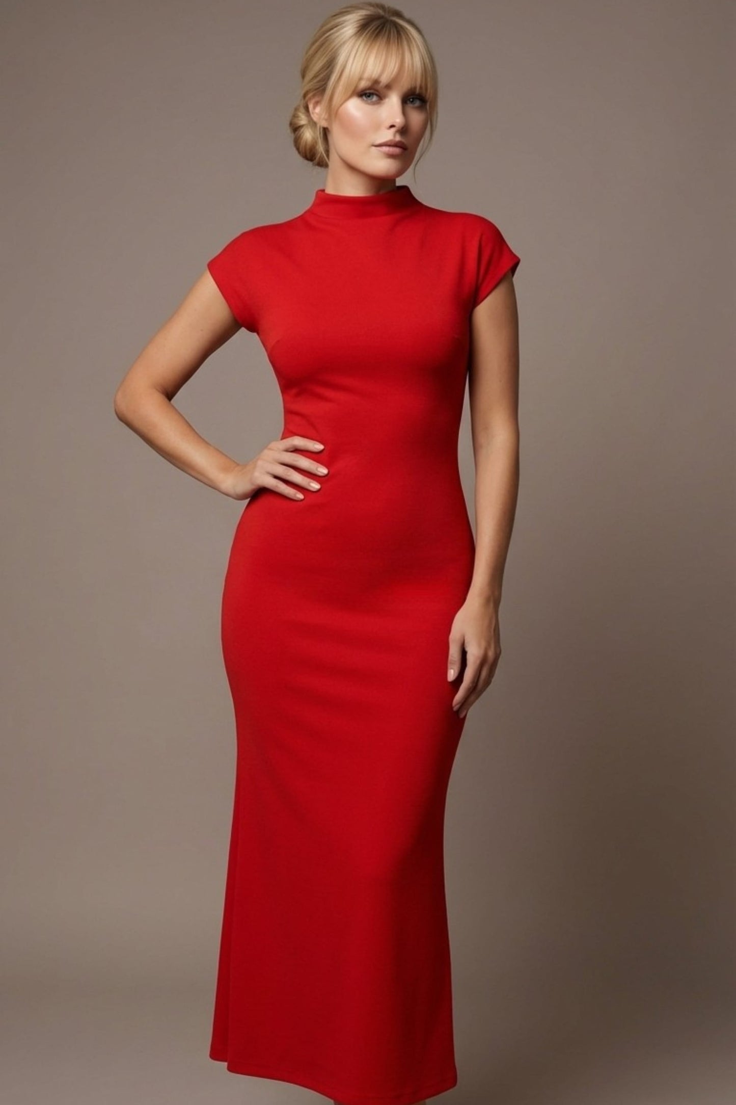 Kaden High Neck Midaxi Dress 