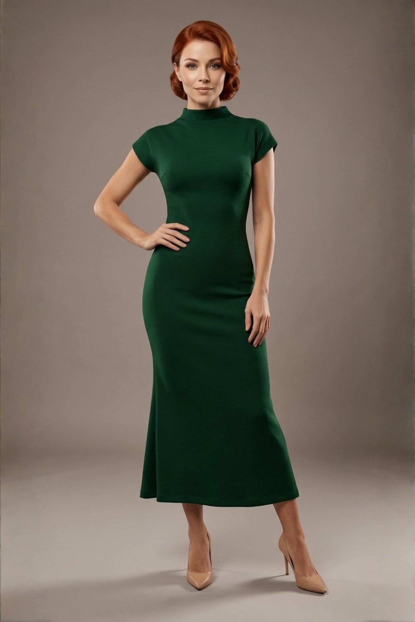 Kaden High Neck Midaxi Dress 