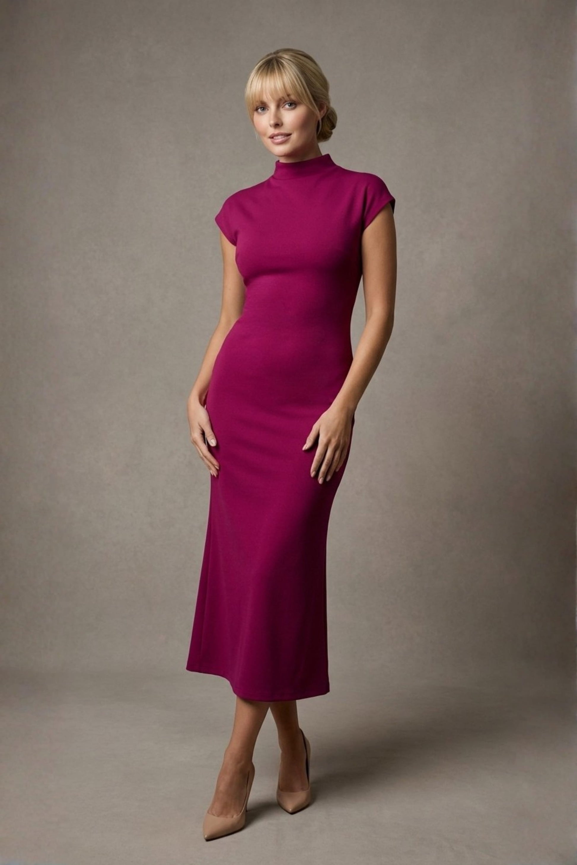 Kaden High Neck Midaxi Dress 