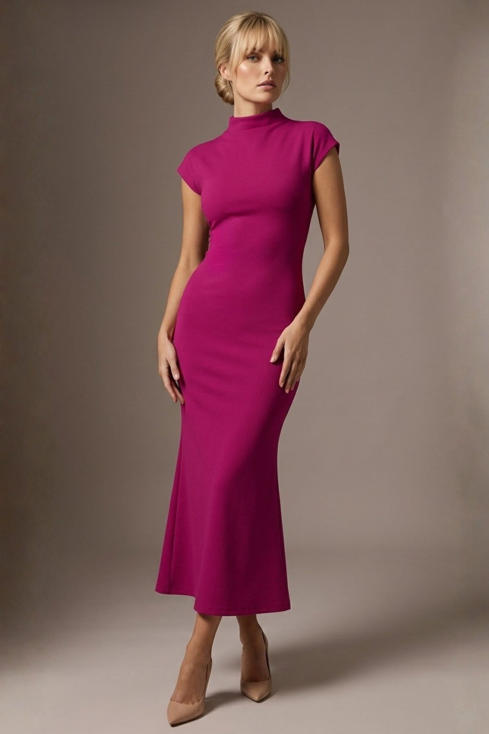 Kaden High Neck Midaxi Dress 