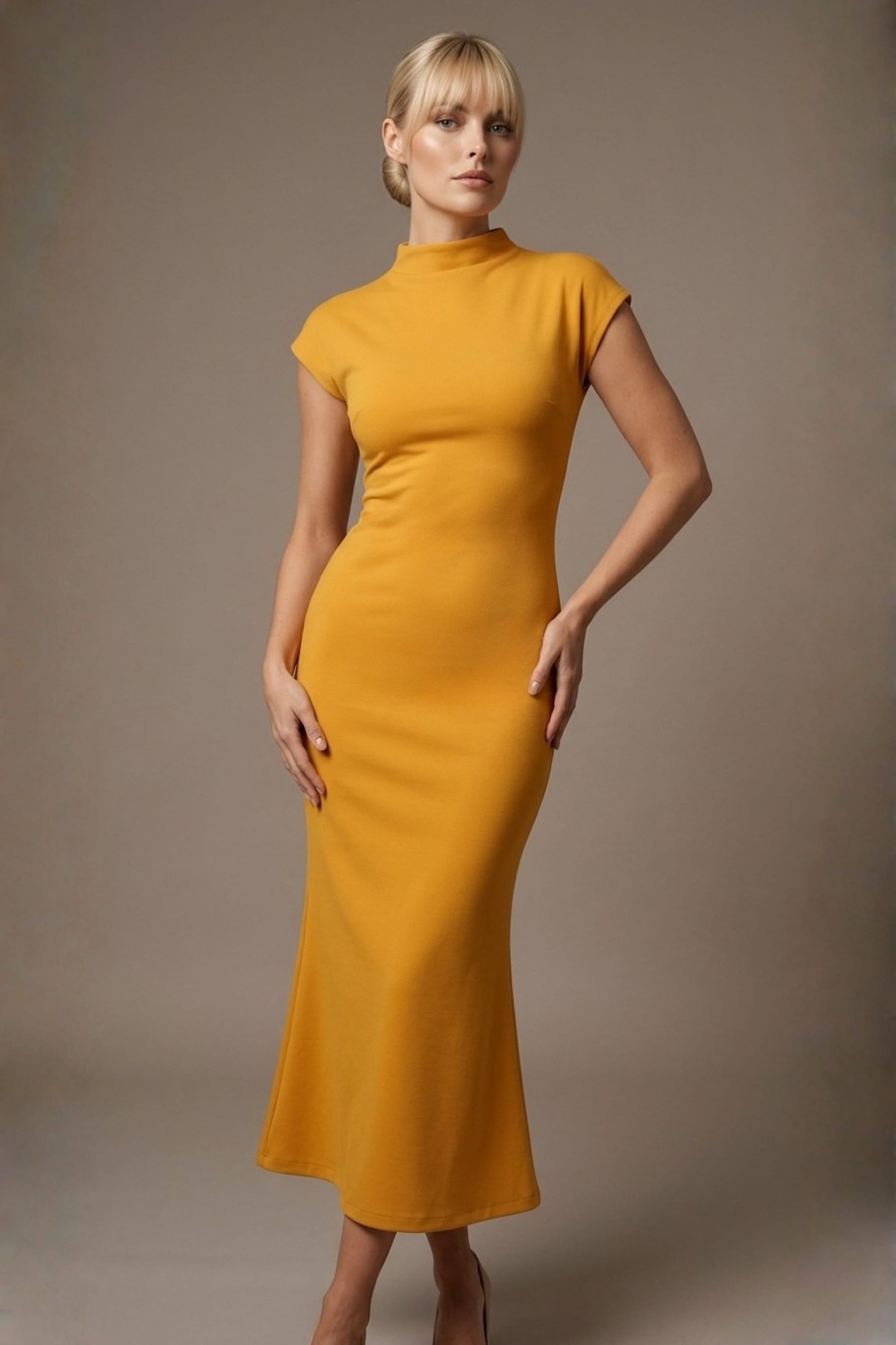 Kaden High Neck Midaxi Dress 