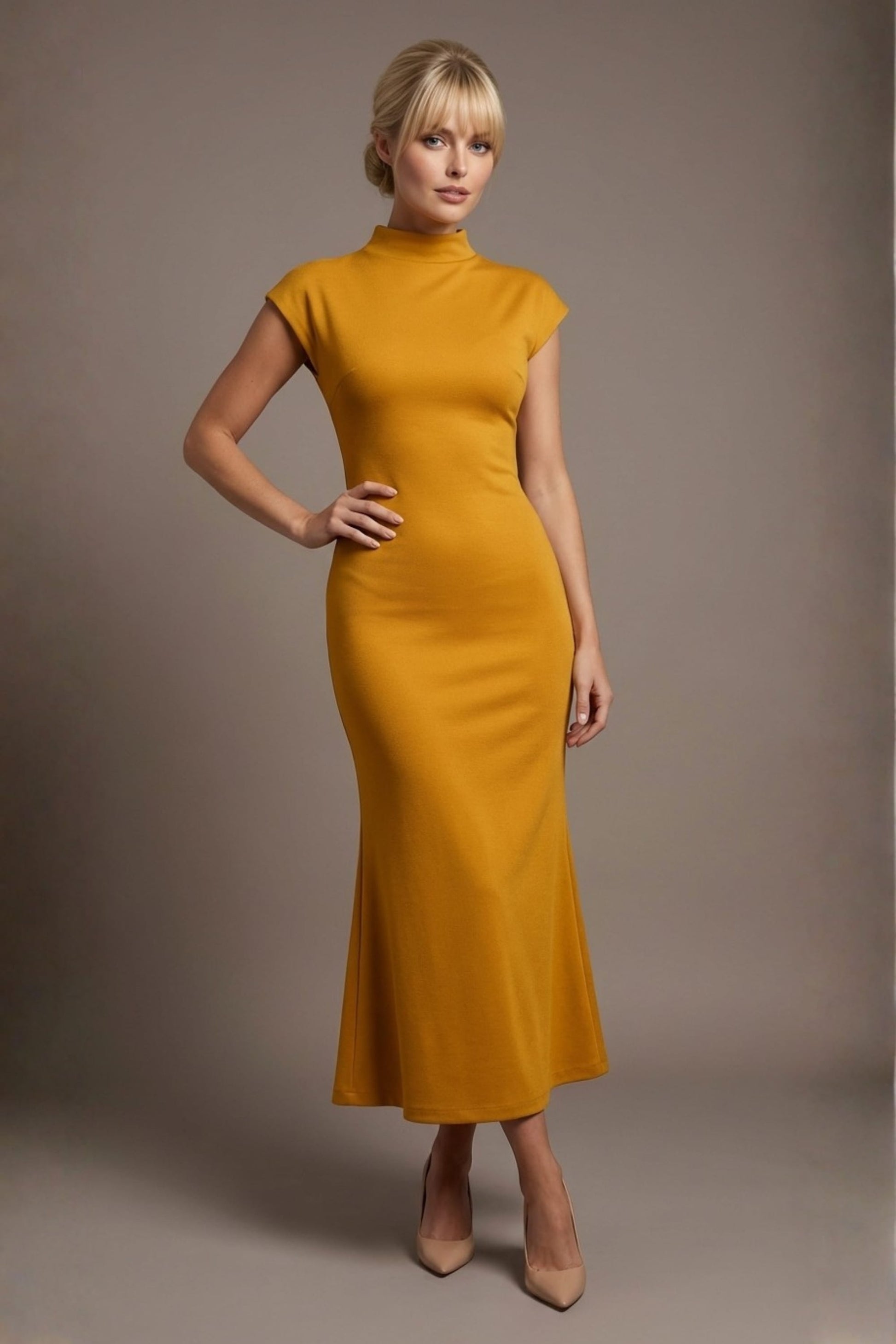 Kaden High Neck Midaxi Dress 