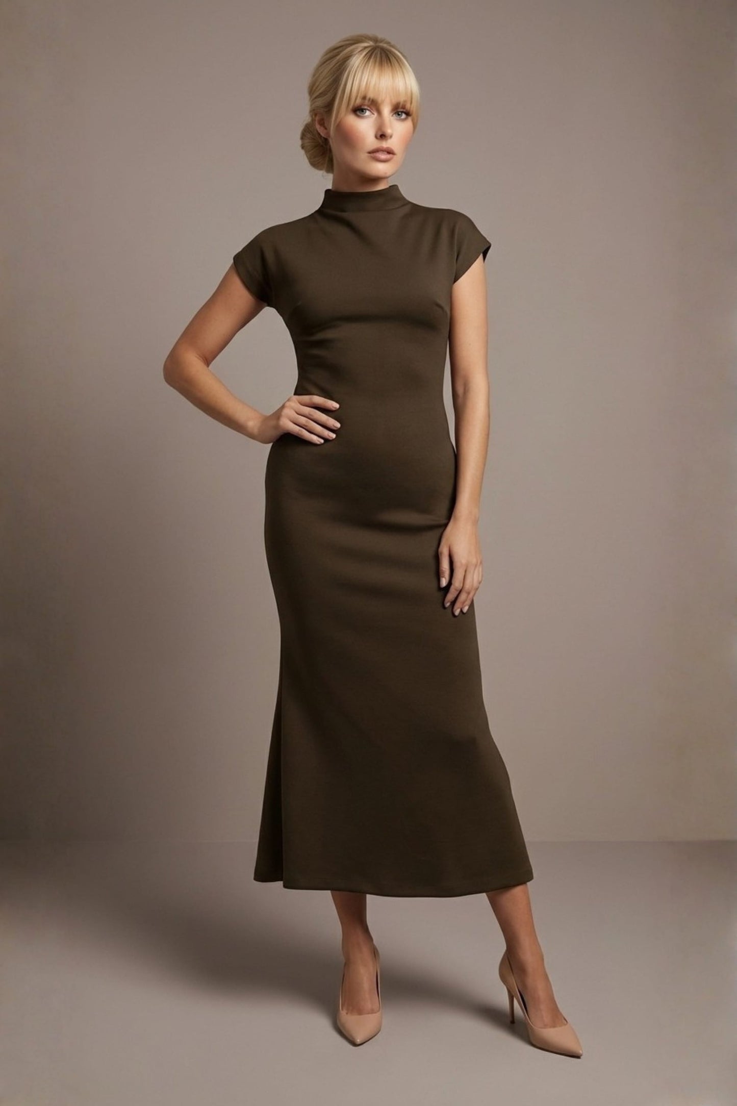 Kaden High Neck Midaxi Dress 