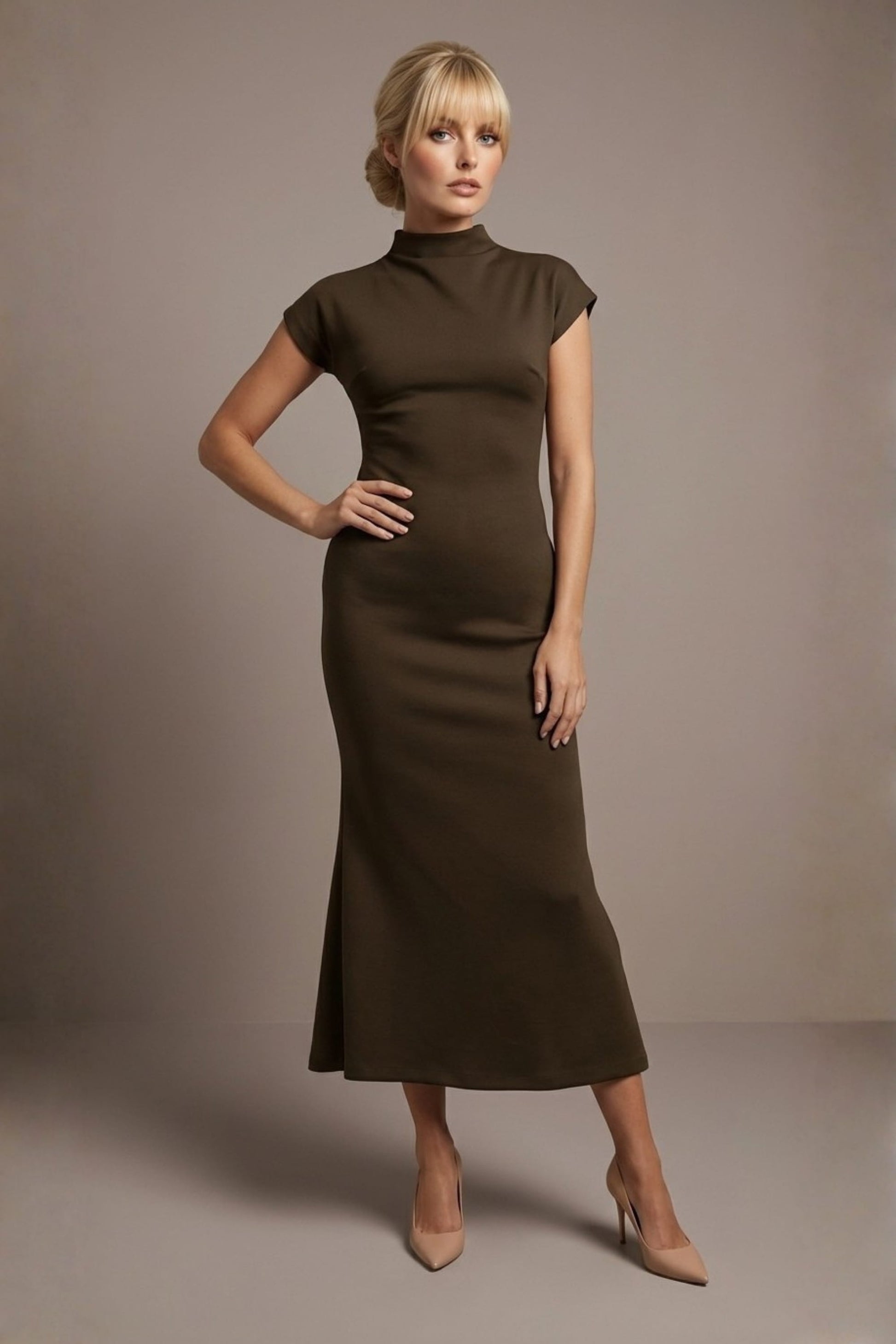 Kaden High Neck Midaxi Dress 