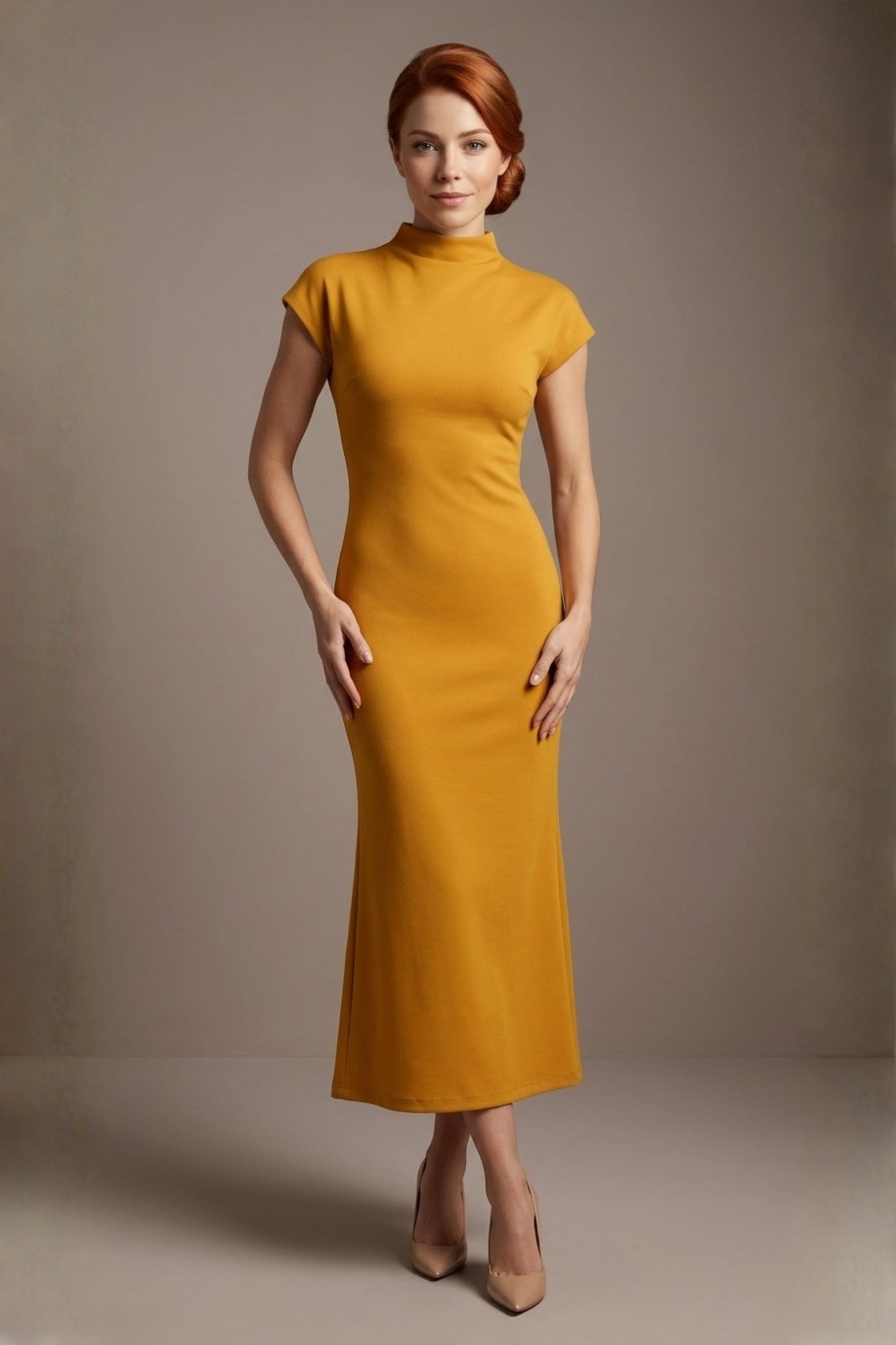 Kaden High Neck Midaxi Dress 