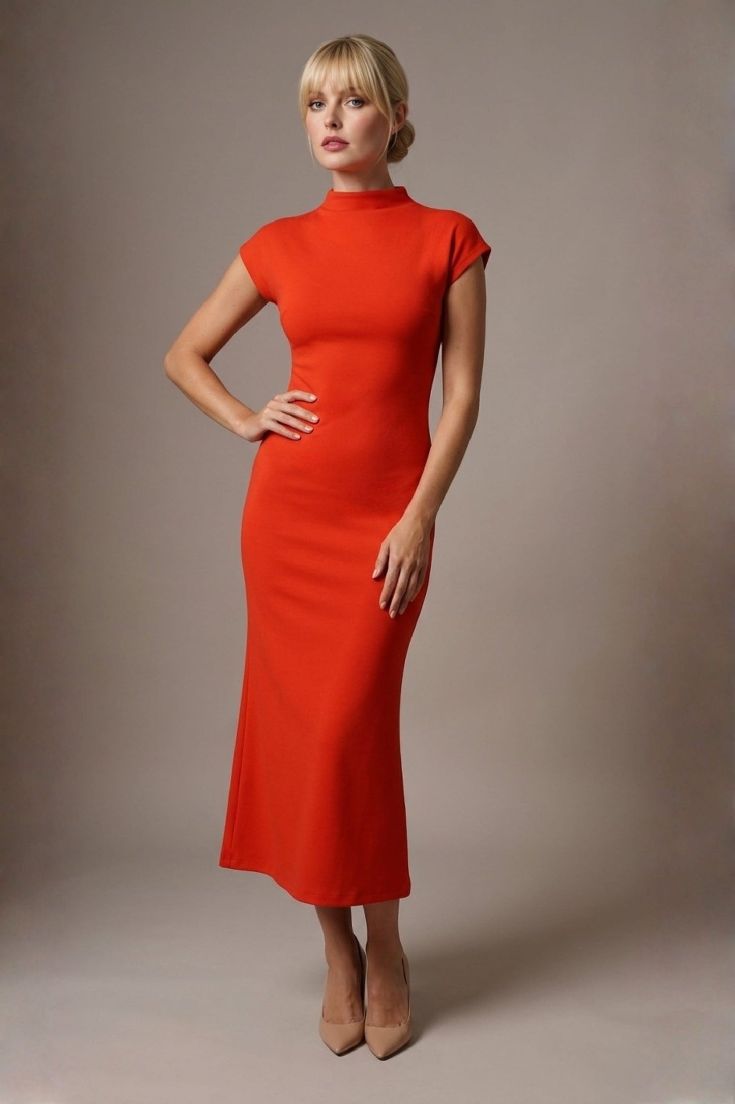 Kaden High Neck Midaxi Dress 