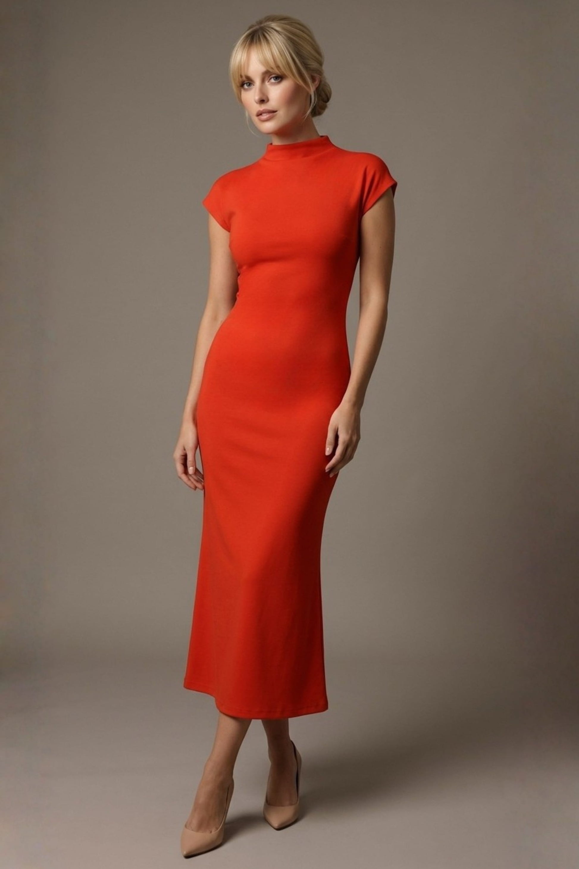 Kaden High Neck Midaxi Dress 