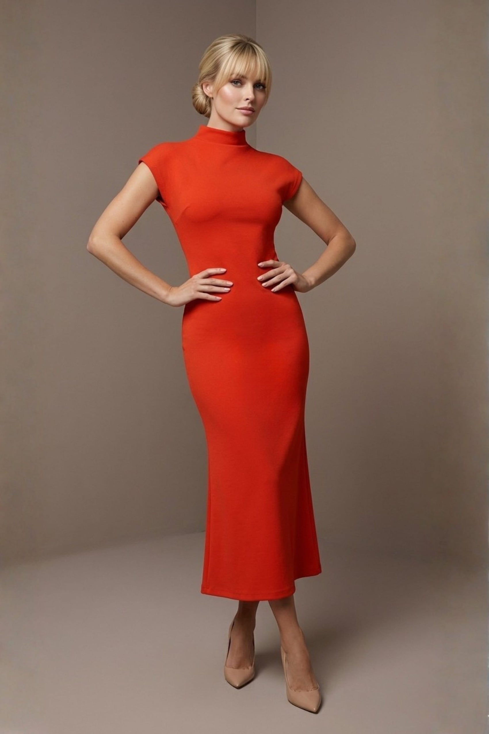 Kaden High Neck Midaxi Dress 