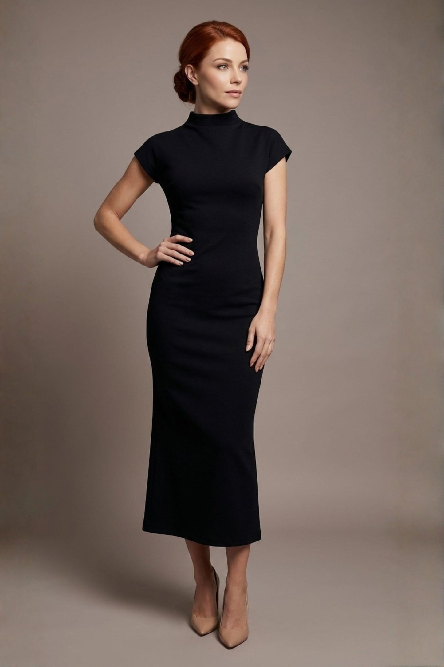 Kaden High Neck Midaxi Dress 