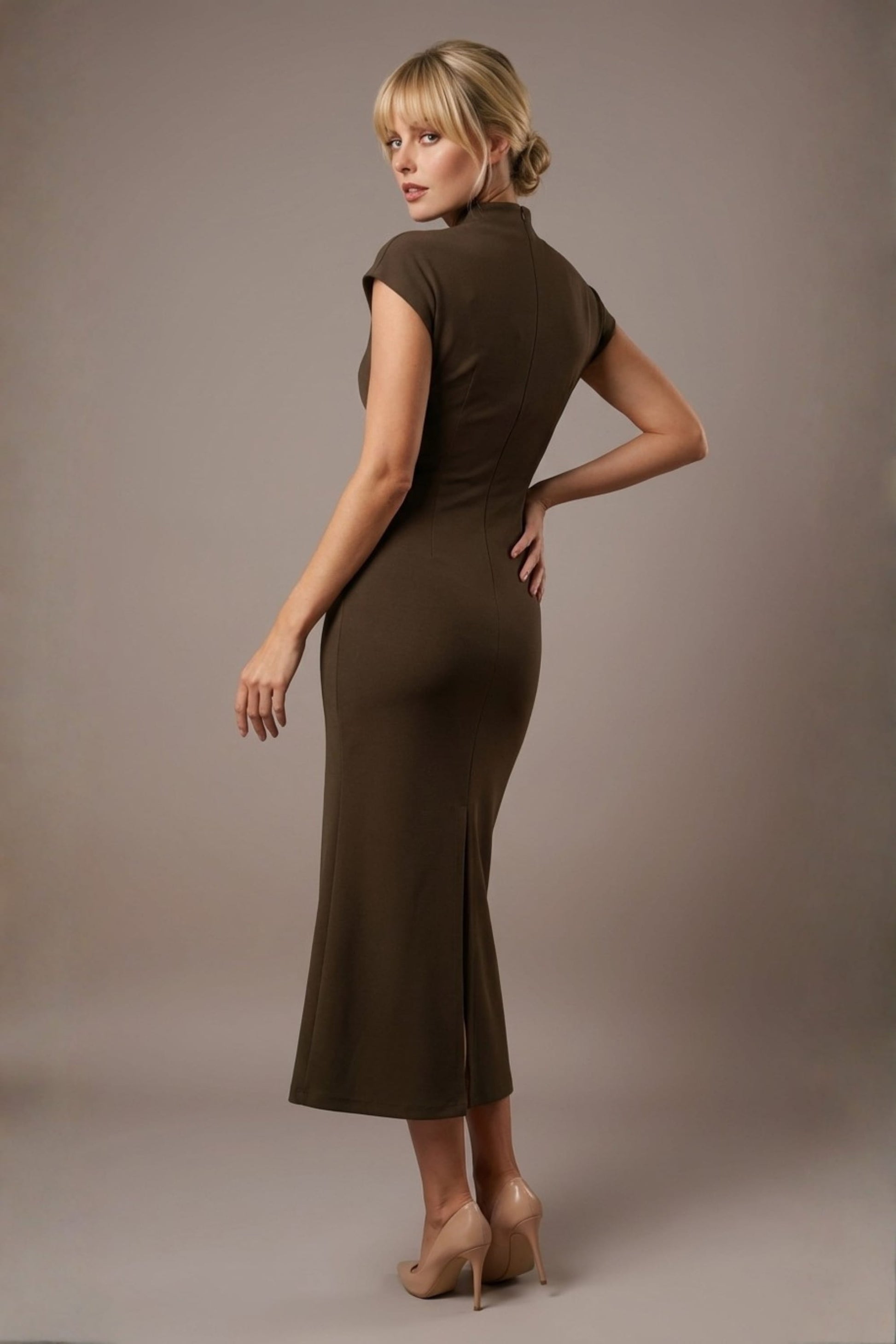 Kaden High Neck Midaxi Dress 