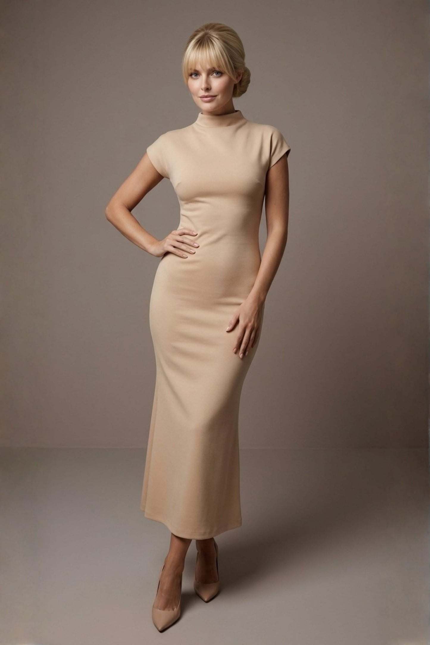 Kaden High Neck Midaxi Dress 