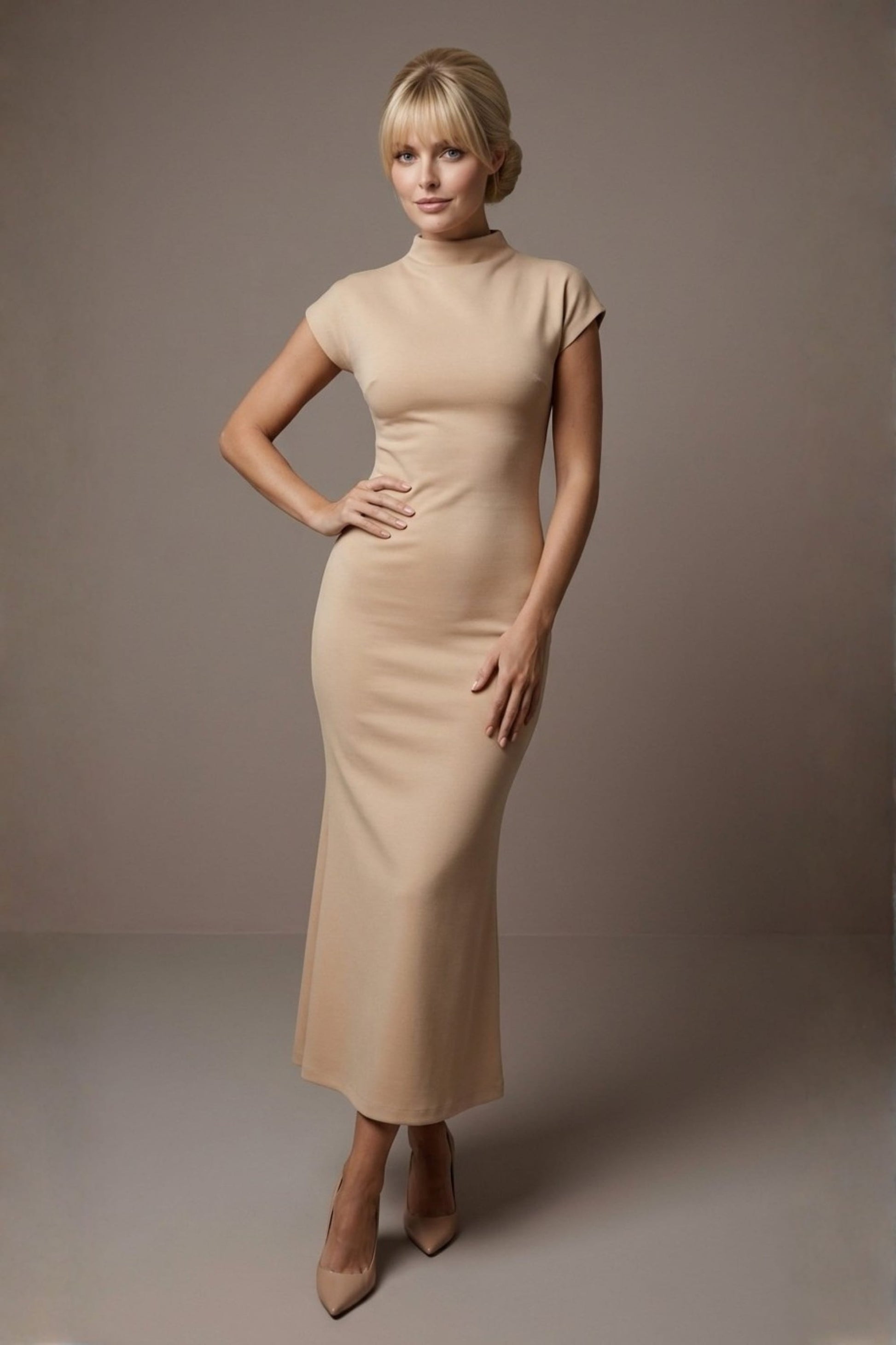 Kaden High Neck Midaxi Dress 