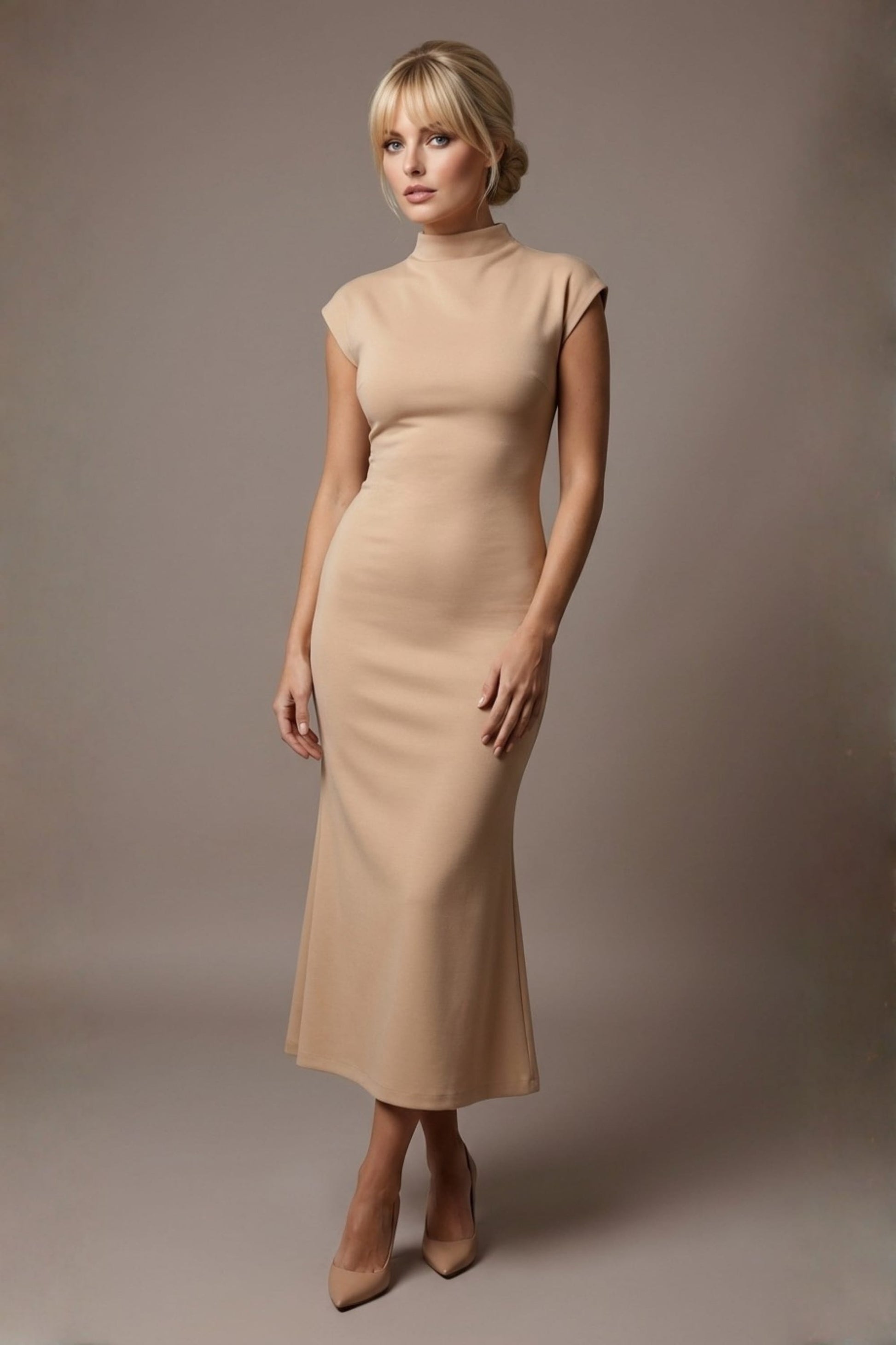 Kaden High Neck Midaxi Dress 