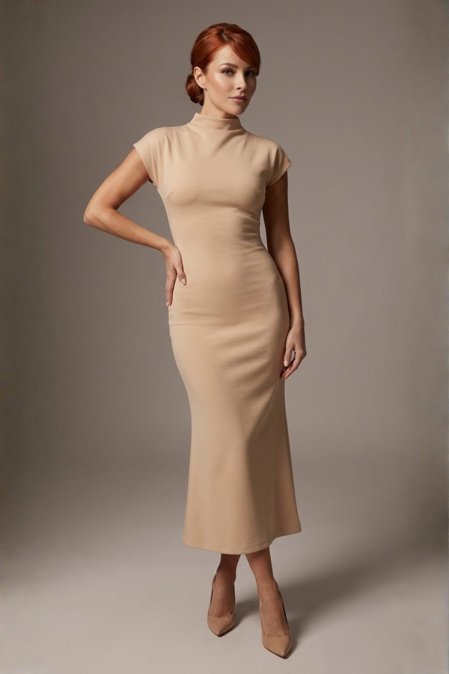 Kaden High Neck Midaxi Dress 