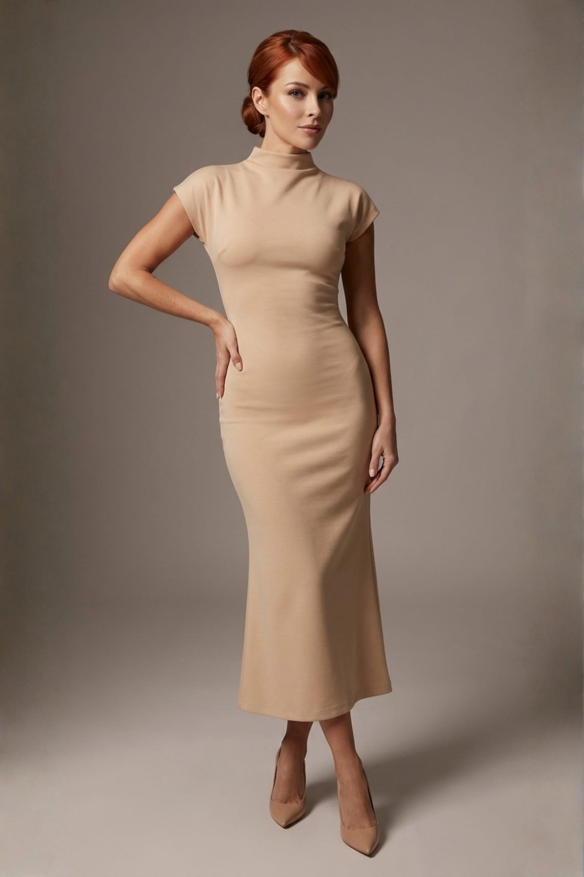 Kaden High Neck Midaxi Dress 