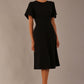 Model wearing a diva catwalk Anders petal sleeve A-line dress against a plain background (Black)