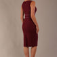 Back view of the Rialto pencil dress in burgundy, highlighting the tailored fit.