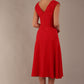 Back view of the Ayesha lace midi dress in passion red.  (Passion Red)