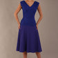 Model wearing the Ayesha lace bodice A-line dress in spectrum indigo. (Spectrum Indigo)