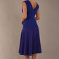 Back view of the Ayesha dress in spectrum indigo, showing the deep V-back and A-line skirt. (Spectrum Indigo)