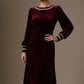 Spinetti Long-Sleeved Jewelled Velvet Midi Dress 
