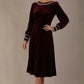 Spinetti Long-Sleeved Jewelled Velvet Midi Dress 