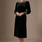 Spinetti Long-Sleeved Jewelled Velvet Midi Dress 