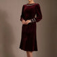 Spinetti Long-Sleeved Jewelled Velvet Midi Dress 