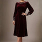 Spinetti Long-Sleeved Jewelled Velvet Midi Dress 