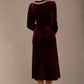 Spinetti Long-Sleeved Jewelled Velvet Midi Dress 