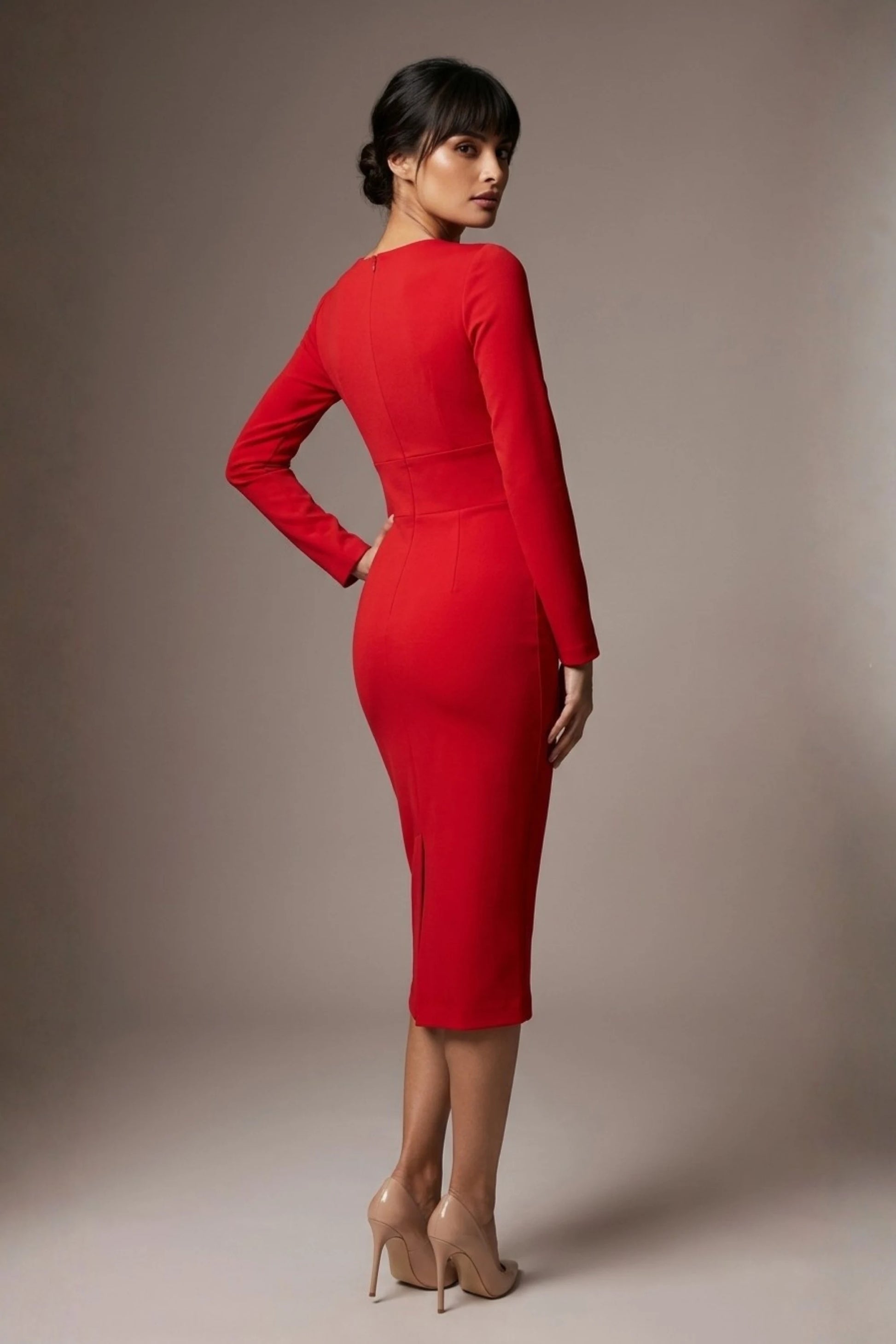 Heidi Sculpted Long Sleeve Pencil Dress