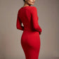 Heidi Sculpted Long Sleeve Pencil Dress