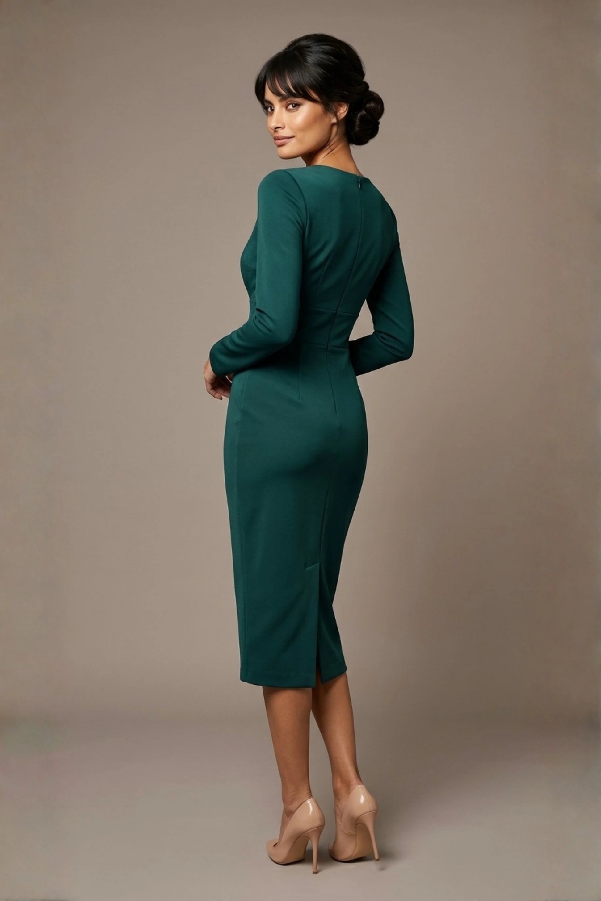 Heidi Sculpted Long Sleeve Pencil Dress