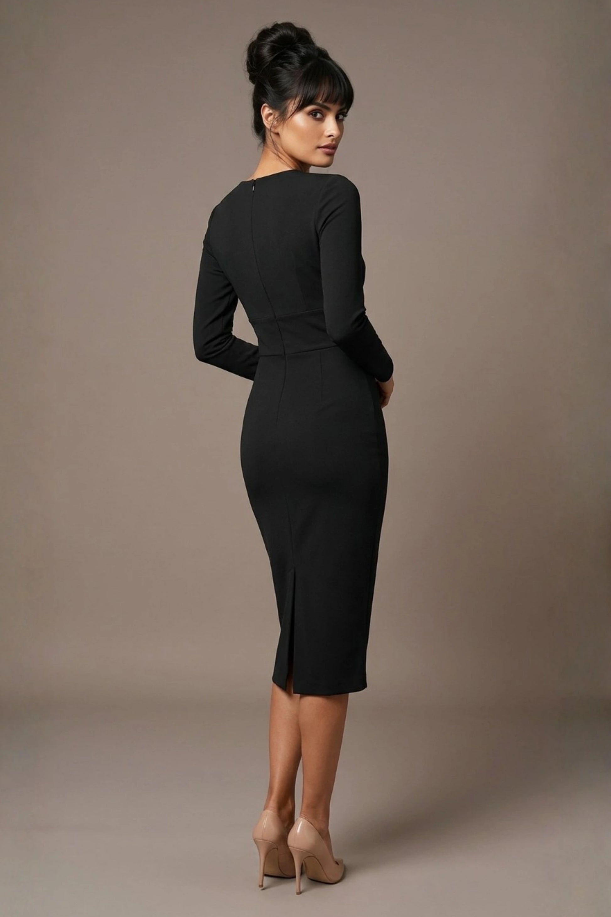 Heidi Sculpted Long Sleeve Pencil Dress